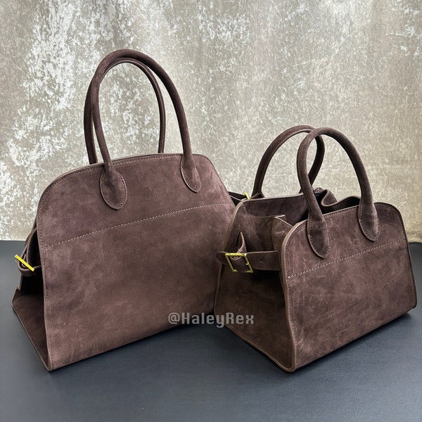 Wildledertaschen, große Wildlederhandtaschen, minimalistische Tragetaschen, echtes Lederhandtaschen, Tragetaschen für Frauen, ruhige Luxustaschen