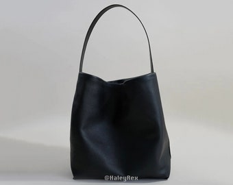 Large Leather Totes, Genuine Cowhide Shoulder Bags, Minimalist Tote Bags, Minimalist Leather Totes, Quiet Luxury Bags, Tote Bags for Women