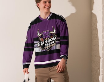 Glasgow Clan EIHL Fan Made Ice Hockey Jersey Unisex