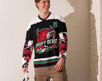 CARDIFF DEVILS EIHL Team, Fan Made, Ice Hockey Jersey, Unisex