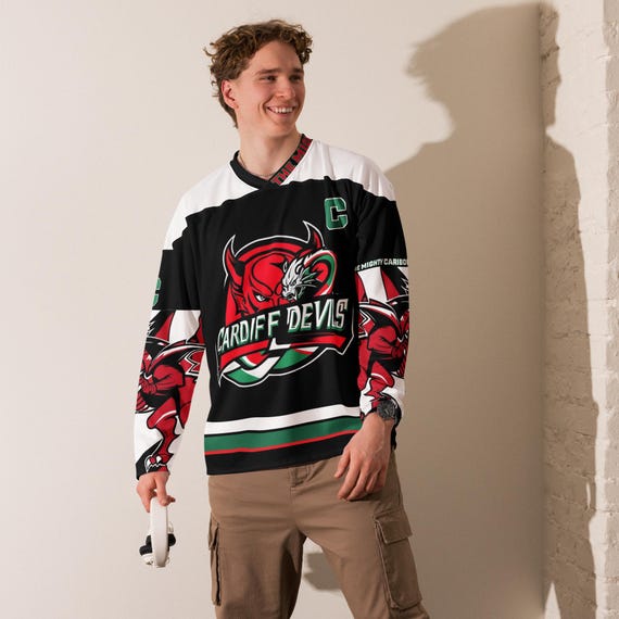 CARDIFF DEVILS EIHL Team, Fan Made, Ice Hockey Jersey, Unisex