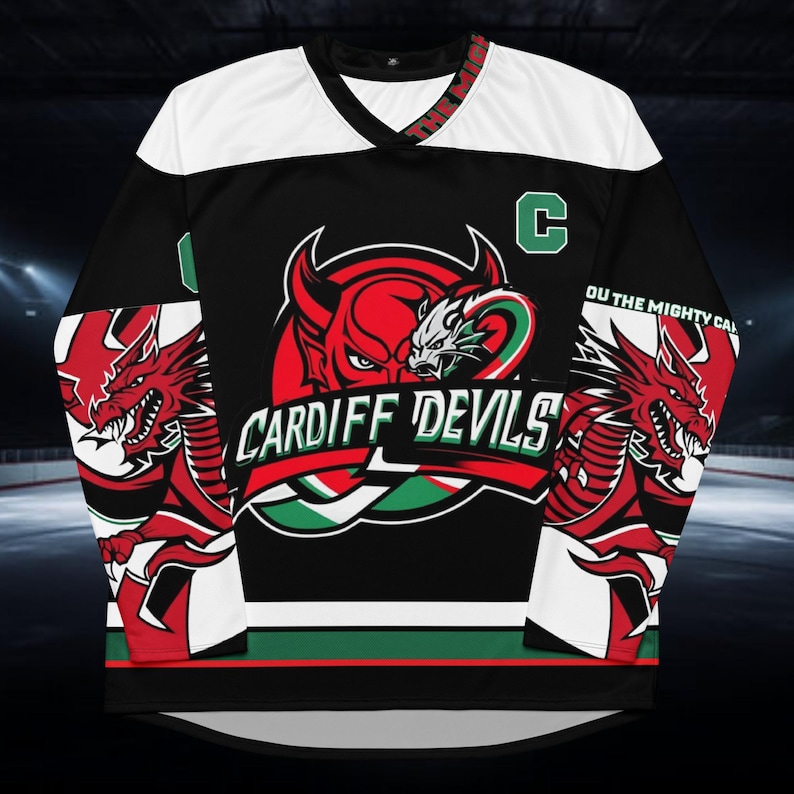 CARDIFF DEVILS EIHL Team, Fan Made, Ice Hockey Jersey, Unisex