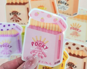 Pegatinas impermeables de Pocky: adorables pegatinas de vinilo kawaii para portátiles, botellas de agua, maletas, diarios, regalos para estudiantes.