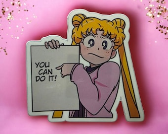 Motivational Sailor Moon Sticker – Stickers for Kindle Laptops Water Bottles Suitcase Journal Gift for girl .