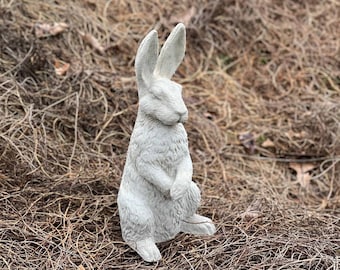 Realistic Rabbit Statue Concrete Bunny Animal Garden Statues Stone Rabbit Sculpture Spring Decoration Forest Animal Figurine