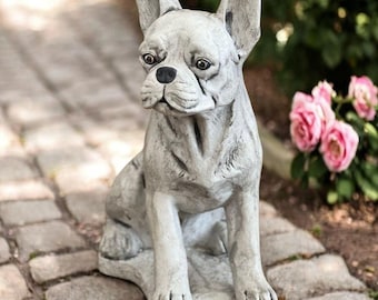 Boston Terrier Sculpture Concrete Dog Sculpture Stone Boston Terrier Dog Loss Gift Boston Terrier Lover Gift Dog Home Decor Pet Grave