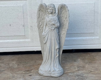 Angel Garden Statue Amazing Angel Memorial Gift Outdoor Girl in Dress Sculpture Cement Religious Decoration Yard Figurine