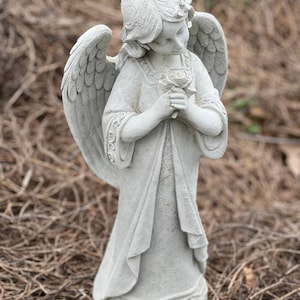 Stone Angel Statue Garden Praying Girl Decoration Figure Religious ...