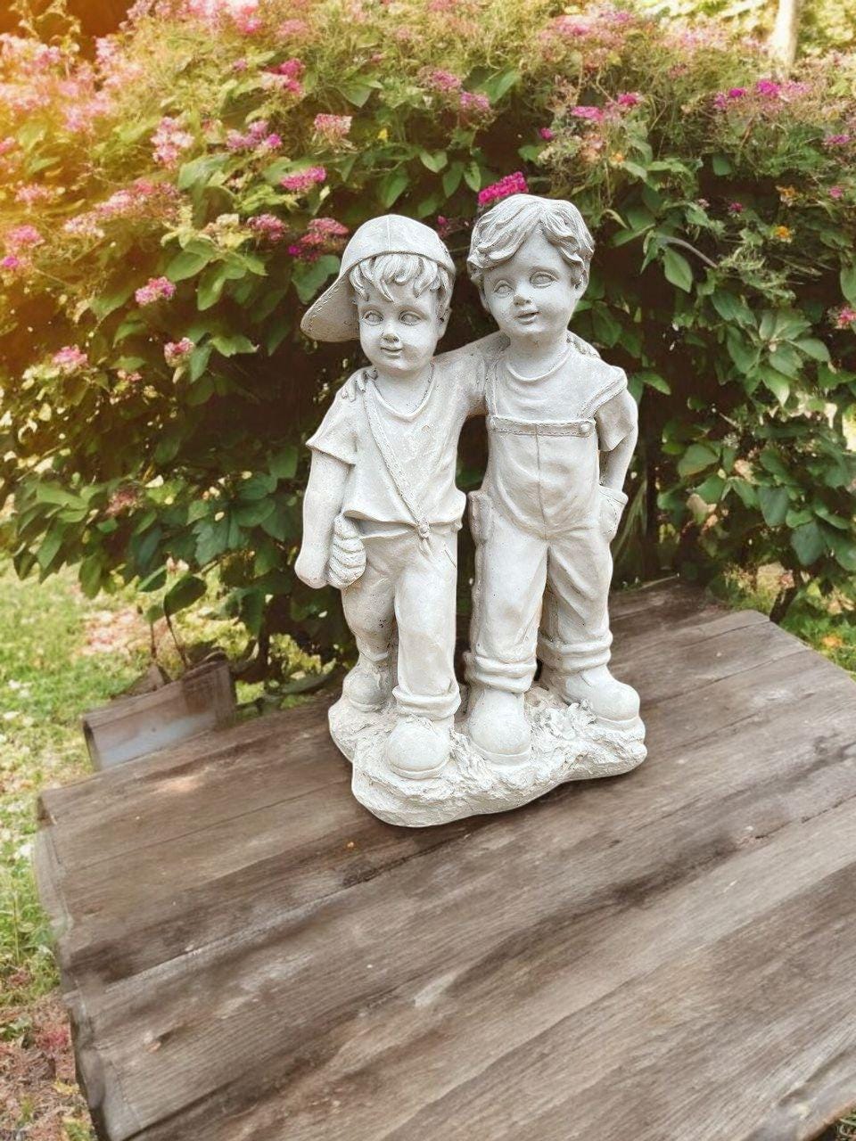 Lawn Boys Statue Backyard Kids Ornament Outside Children Figurine ...