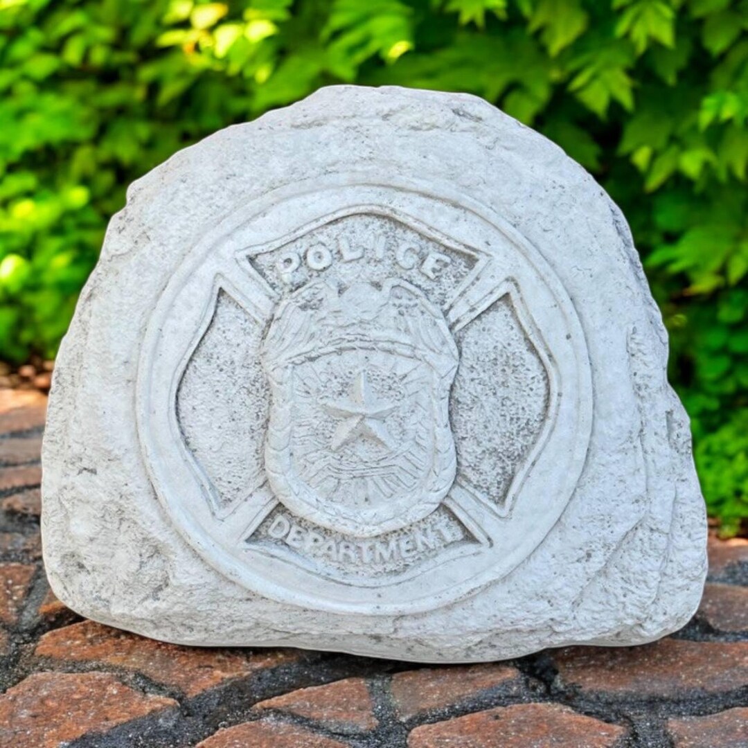 My Department Rocks Police Department Rock Concrete Decoration Rock Figurine Police Rock ...