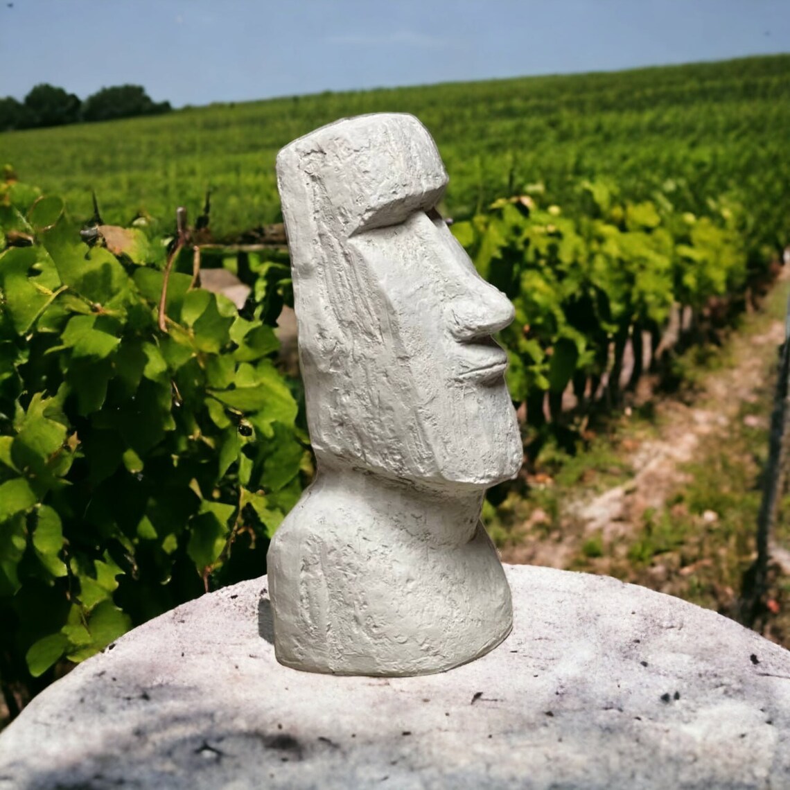 Concrete Easter Island Head Statue Massive Moai Garden Decoration Big ...