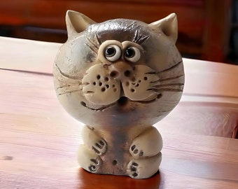 Ceramic Cat Sculpture Vintage Statue Art Ceramic Decoration Gift Figure For Home Animal Miniature Decoration Figure Statue Living Room