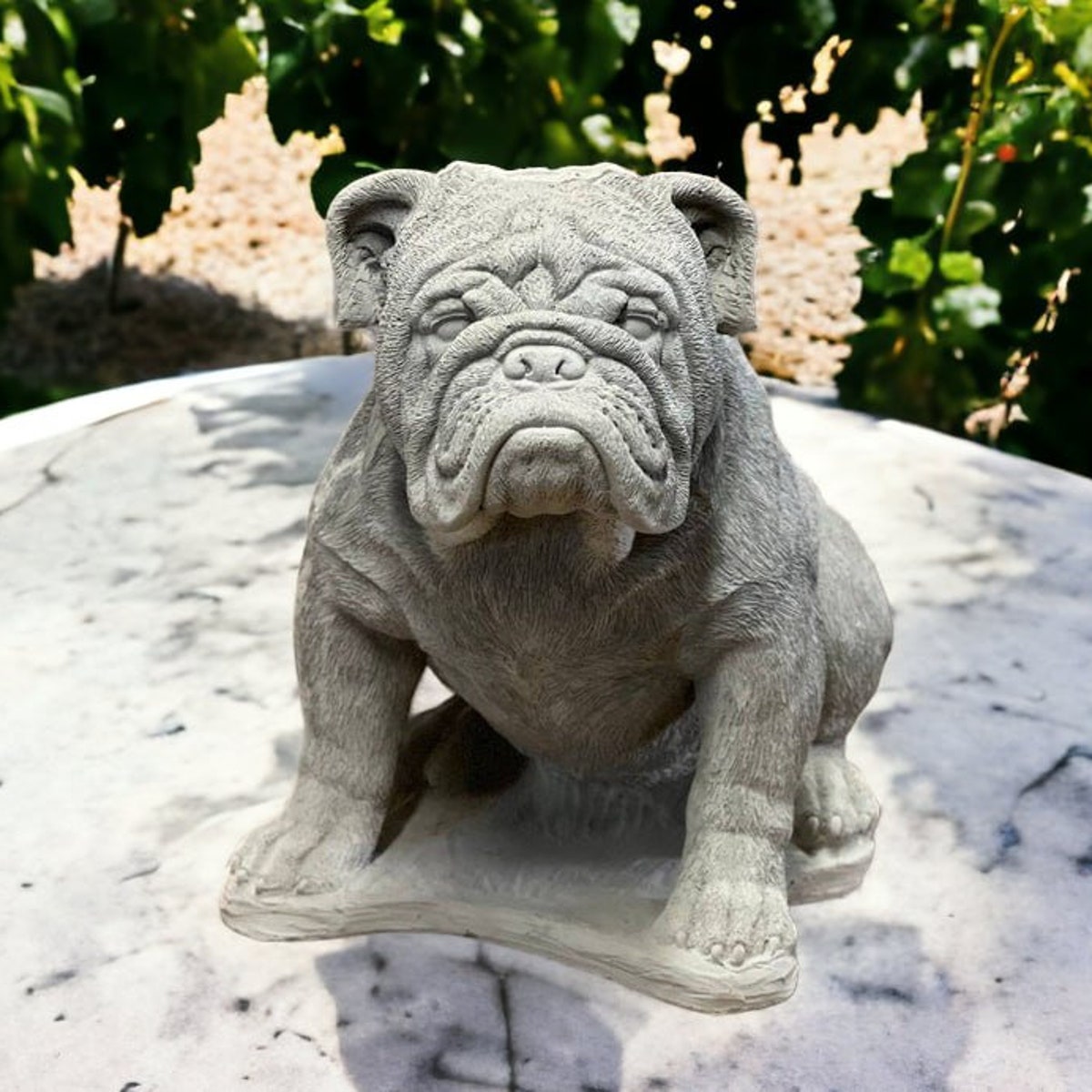 Large Bulldog Garden Statue