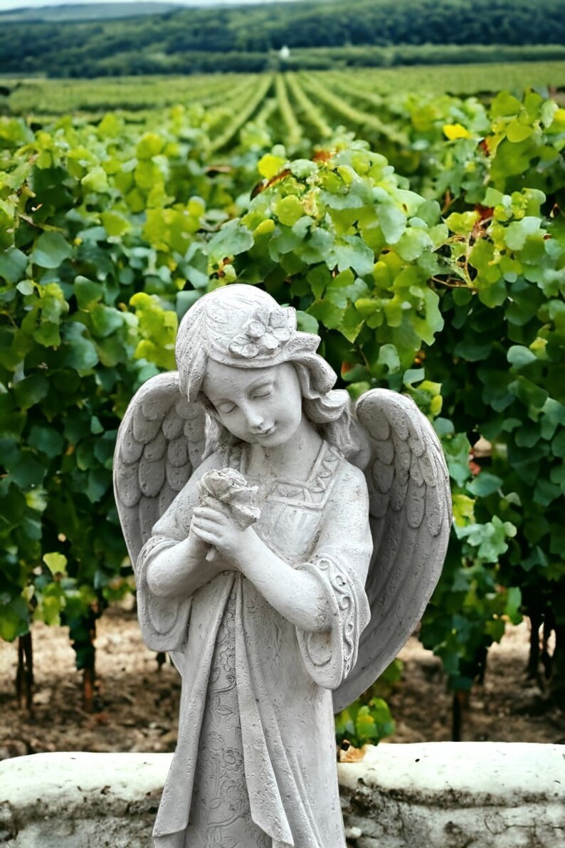 Solid Angel Statue for Garden Outdoor Girl in Dress Memorial Sculpture ...