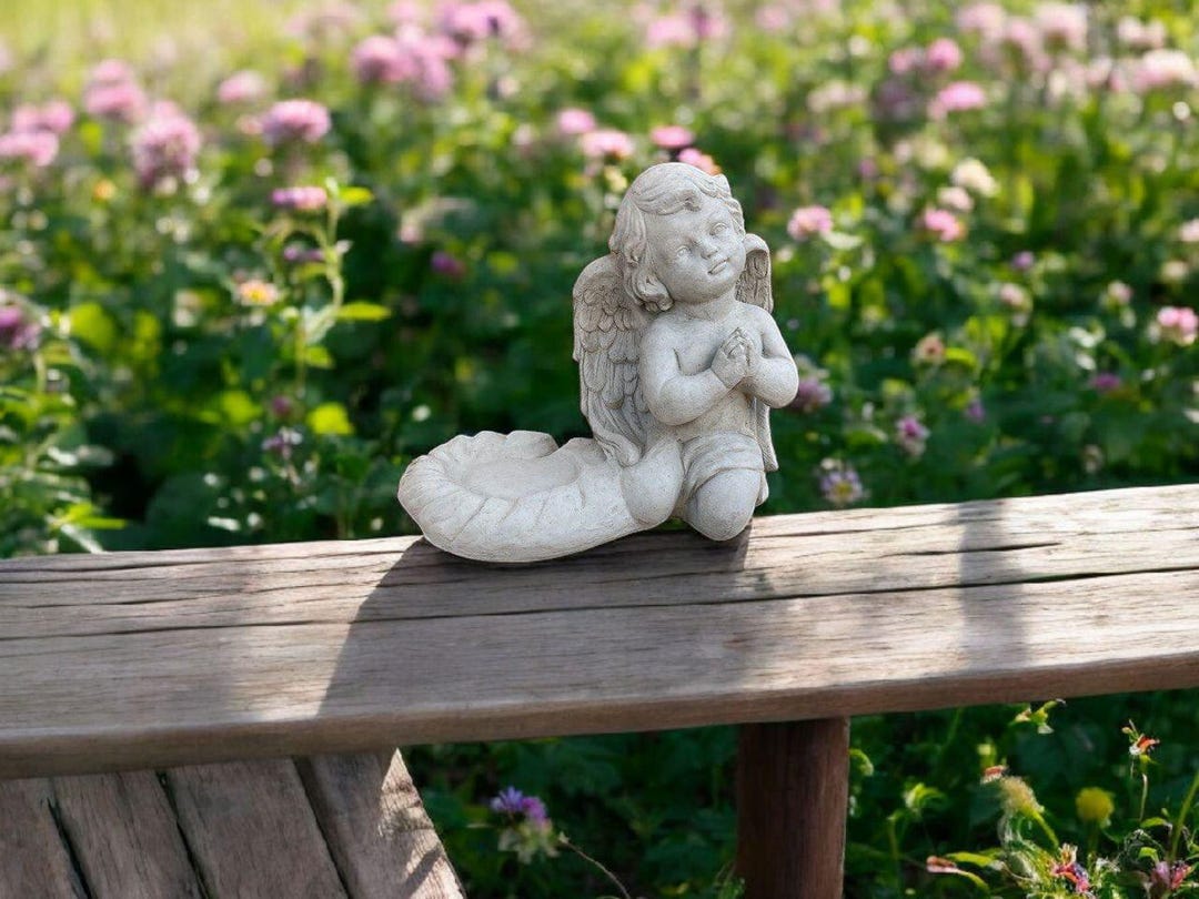 Angel Concrete Figure Garden Cherub Sculpture Backyard Religious Idea ...