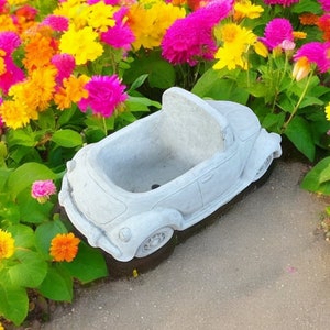 Outdoor Truck Planter Statue Concrete Flowers Pot Car Sculpture Garden ...