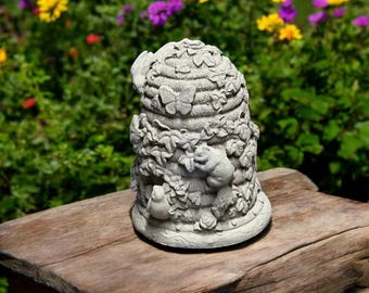 Detailed Beehive Statue Concrete Bee House Figure Outdoor Figurine Cement Art Sculpture Yard Art Ornament Great Gift Idea