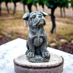Small Boxer Puppy Statue Concrete Dog Sculpture Stone Pet Memorial Garden And Backyard Decoration Great Idea For Gift for Boxers Lovers