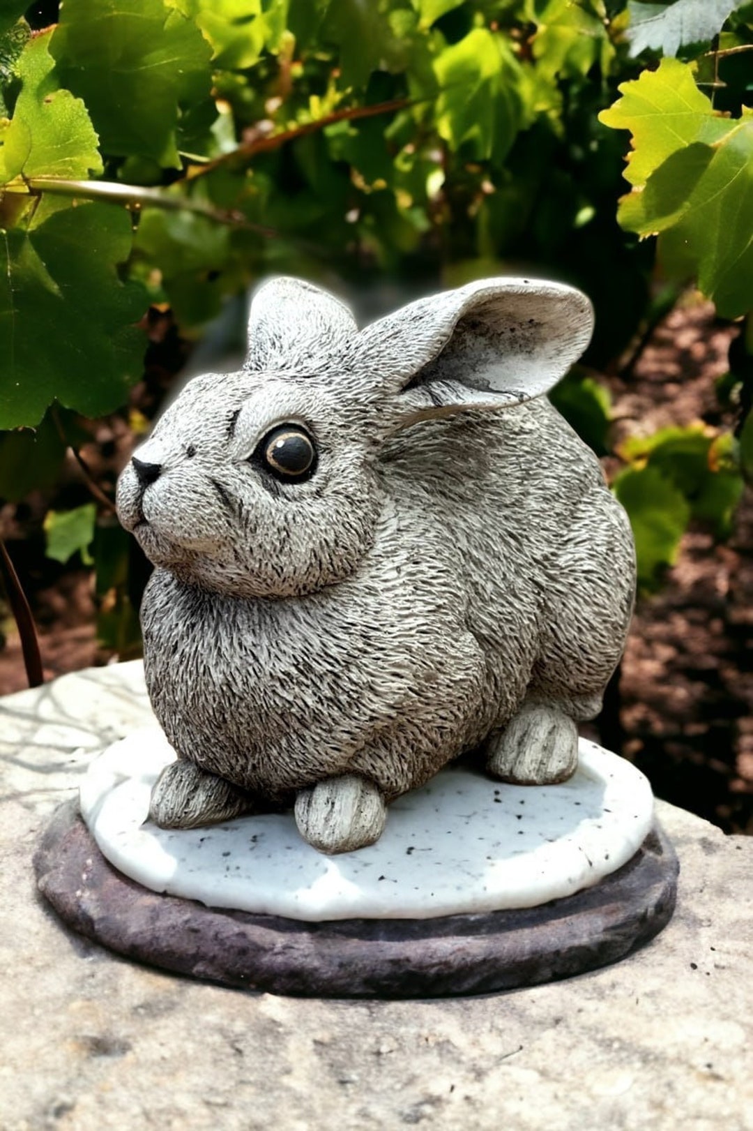 Amn Rabbit Garden Rabbit With Ears Statue Backyard Animal Sculpture Bunny Memorial ...