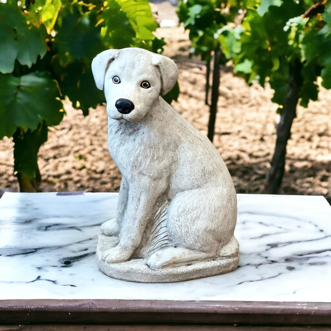 Detailed Labrador Concrete Statue Garden Puppy Labrador Figure Stone
