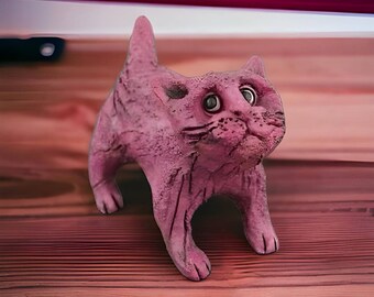 Keramik Katze Skulptur Tier Miniatur Dekoration für Zuhause Tier Vintage Statue Haustier Memorial Katze Miniatur