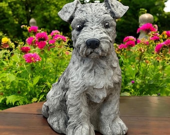 Outdoor Fox Terrier Dog Figure Concrete Dog Terrier Figurine