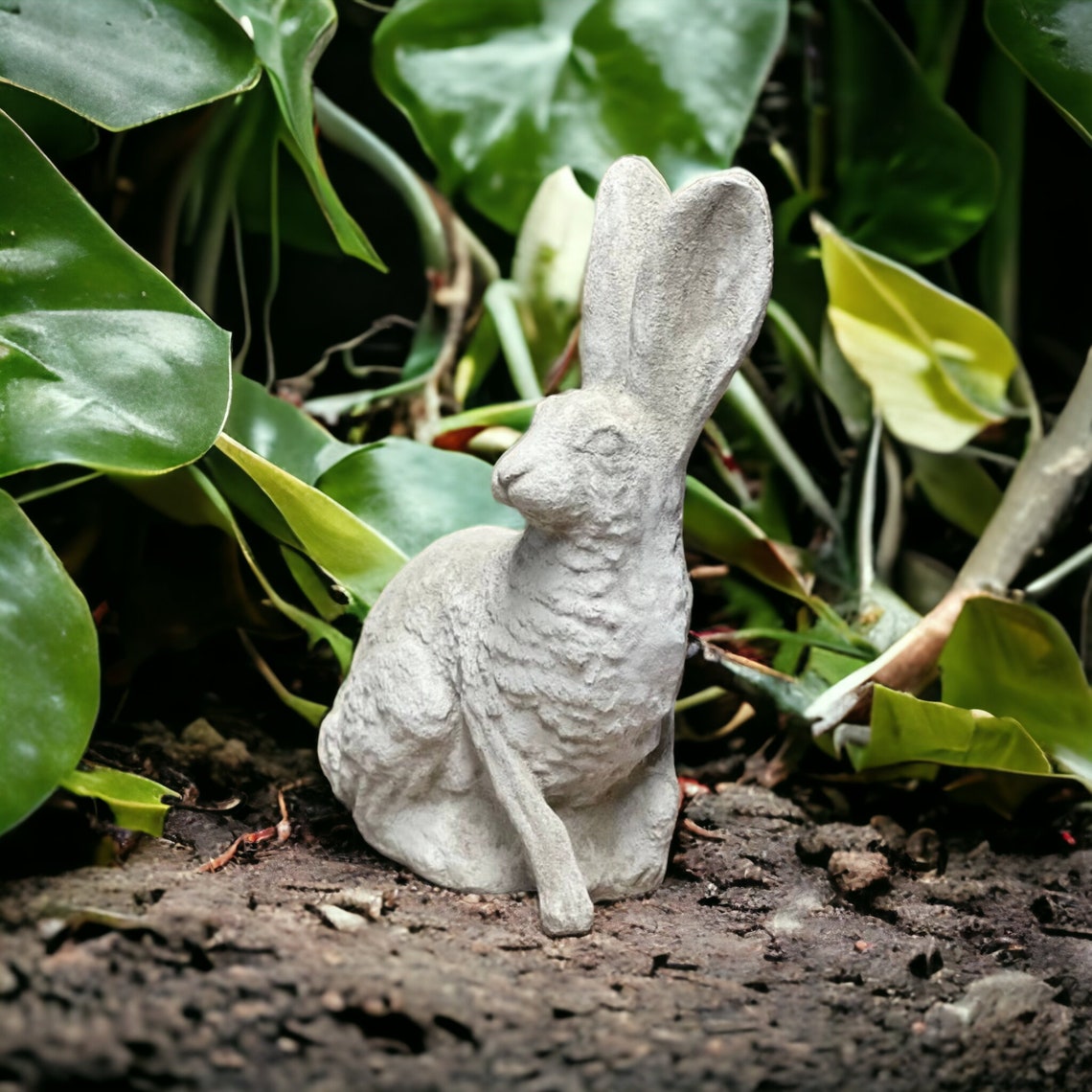 Stone Sitting Rabbit Figurine Concrete Wild Bunny Sculpture Cement stone-sitting-rabbit-figurine-concrete-wild-bunny-sculpture-cement