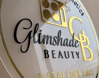 3D Custom Acrylic Business Sign, Business Logo Sign, Round Acrylic Logo Sign, Acrylic Bar Sign, Acrylic Welcome Sign