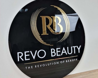 Round Business Acrylic Sign | Custom Business Logo Sign  Custom Acrylic Sign | 3d Business Sign