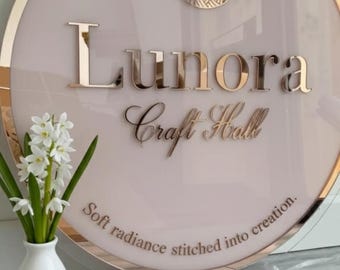 Custom Acrylic Business Sign | Acrylic Logo Sign | Welcome Sign | Salon Sign