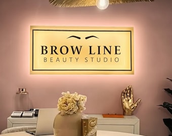 Custom Illuminated Backlit Sign, Acrylic Logo Sign, Business Logo Sign, Acrylic Business Sign, Salon Sign