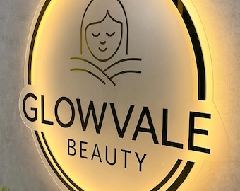 Custom Acrylic Business Logo Sign: Backlit LED Personalized Sign