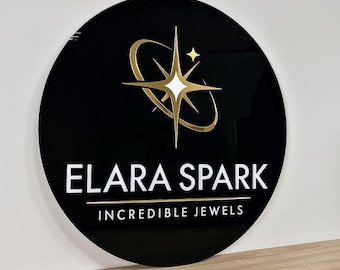 Custom Round Acrylic Sign, Business Signage, Acrylic Logo Sign, Business Logo Sign, Small Business Signs, Wall Decor