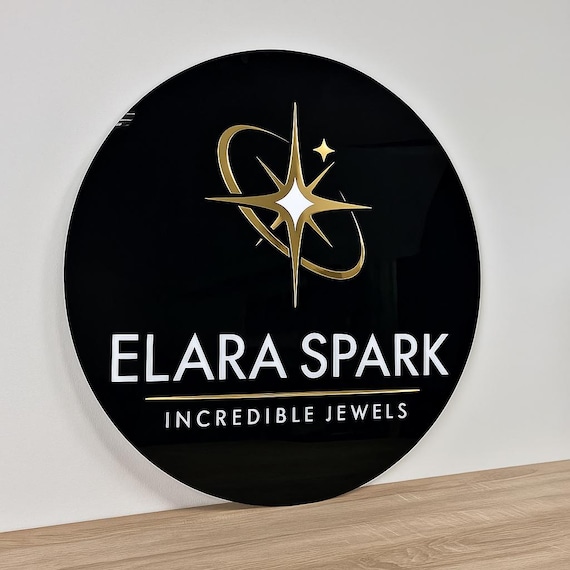 Custom Round Acrylic Sign, Business Signage, Acrylic Logo Sign, Business Logo Sign, Small Business Signs, Wall Decor