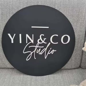 Enseigne logo d'entreprise ronde personnalisée, Logo personnalisé en acrylique, Enseigne murale avec logo 3D, Enseigne de devanture de bureau, Enseigne à accrocher au mur