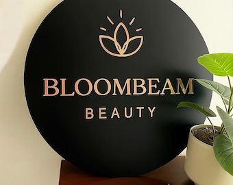 Custom  3D Acrylic Business sign, Round Acrylic Logo Sign, Business Logo Sign, Acrylic Bar Sign
