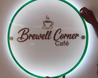 Custom Backlit Sign | Acrylic Logo Sign | 3D and UV Printed Illuminated Business Sign