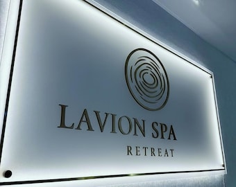 Custom logo Sign | Custom Acrylic Backlit Sign | Illuminated Sign | Salon Sign