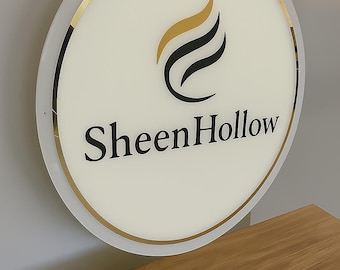 Custom 3d Business Sign, Acrylic Logo Sign, Business Logo Sign, Acrylic Business Sign, Round Acrylic Sign