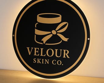 Custom Acrylic Business Sign, Business Logo Sign, Round Acrylic Logo Sign, Office Decor, Laser Cut, Beauty Salon Sign