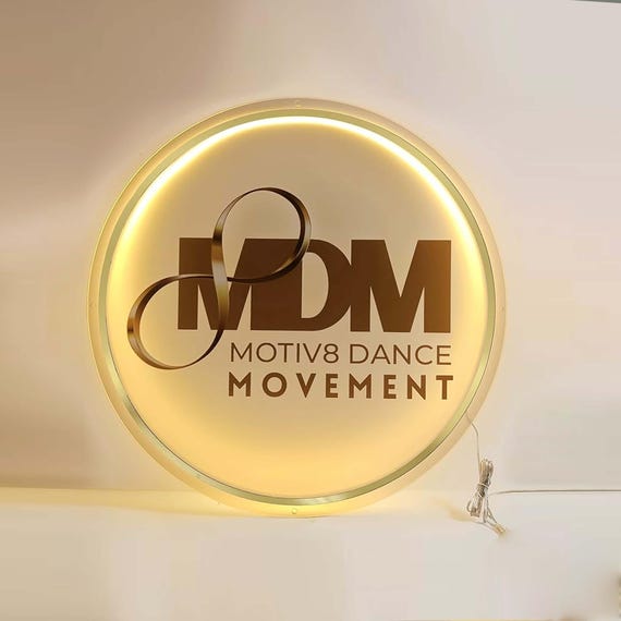 Custom 3D Backlit Business Logo Sign, Custom Acrylic Sign, Light Up Sign, LED Business Name Sign, Salon Sign, Reception Sign