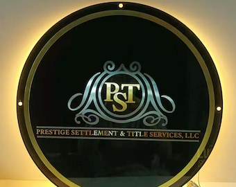 Acrylic Business Logo Sign, Backlit Business Sign, Custom Wall Decor, LED Business Logo Sign, Office Custom LED Sign