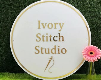 Welcome Sign | Reception Sign |  Custom Business Acrylic Sign | Custom Logo Sign | Salon Sign