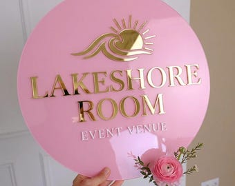 Custom Acrylic Business Storefront Sign | Salon Decor | Welcome Sign | Wall Hanging Office Front Door Sign