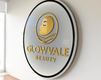 Custom 3D Acrylic Logo Sign | Acrylic Business Sign |  Round Acrylic Sign | Business Logo Sign | Small Business Sign | Wall Decor