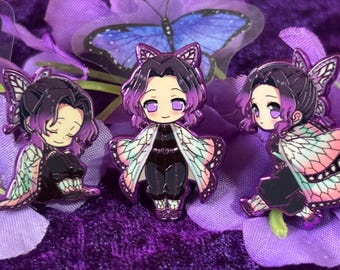 Chibi Butterfly Girl Enamel Pin Set | Collectibles Insect Pillar Tiny Pins 1 inch, For Bag, Jackets, and Collections