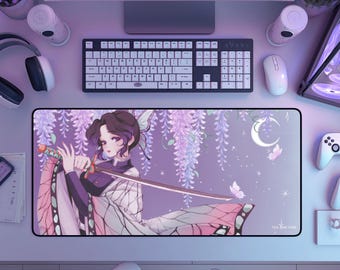 Insect Pillar Anime Desk Mat & Mouse Pad | Shinobu KNY Fan Merch (POD)