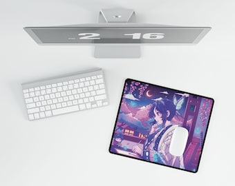 Butterfly Lofi Anime Desk Mat & Mouse Pad | Shinobu KNY Fan Merch (POD)