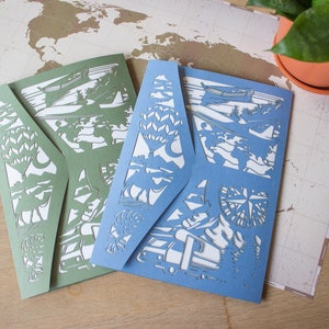 Carta Premium per buono “Viaggi & Avventure” | Busta regalo per banconote, biglietti, biglietti, mappe del tesoro e molto altro.