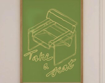 Take a place Print – Wassily Stuhl Poster – Bauhaus Wand Kunst, Mid Century Modern Print, skandinavisches Dekor, Design Möbel Print